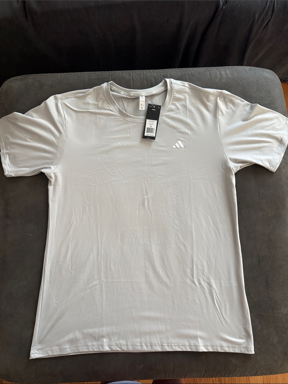 adidas Men’s Light Gray Short Sleeve Athletic Tee